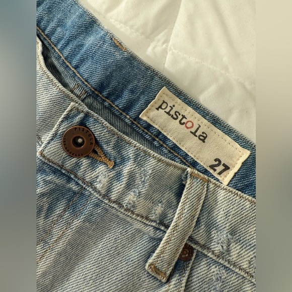 Pistola Women’s Distressed Light Blue Denim Cut Off Shorts Size 27 - Picture 3 of 3
